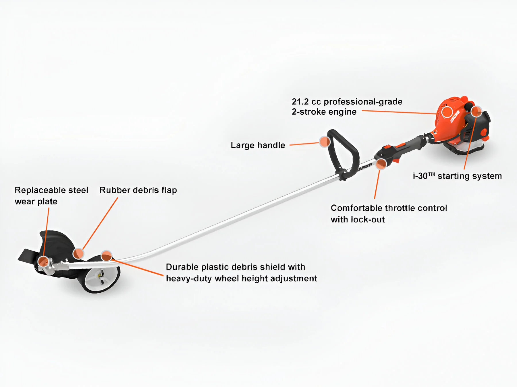 ECHO PE-225 Stick Edger Curved Shaft 21.2cc I-30 Start Engine - Zehr's Sales & Manufacturing