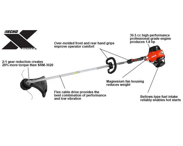 ECHO SRM-3020T Straight Shaft Trimmer 30.5cc Engine - Zehr's Sales & Manufacturing