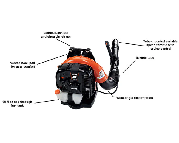 ECHO PB-770T Leaf Blower Backpack Tube Mount Throttle 63.3cc Engine - Zehr's Sales & Manufacturing