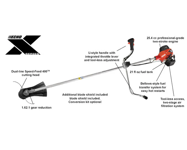 ECHO SRM-2620U Brush Cutter U-Handle 25.4cc Engine CLOSEOUT - Zehr's Sales & Manufacturing