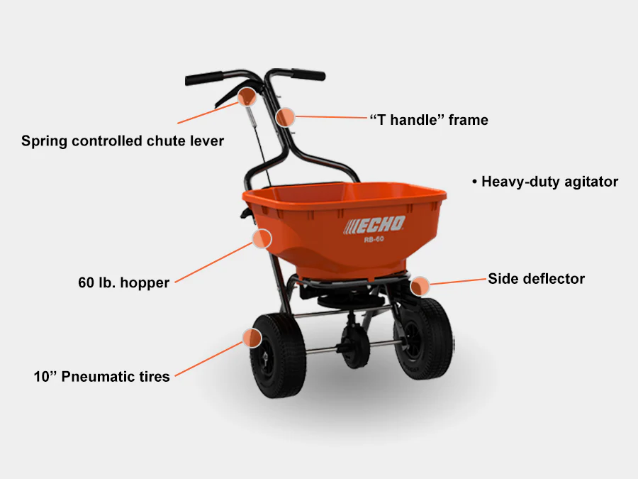 Echo RB-60 Spreader 60lb Walk-Behind Broadcast Turf - Zehr's Sales & Manufacturing